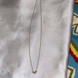 Silver chain necklace with gold beads